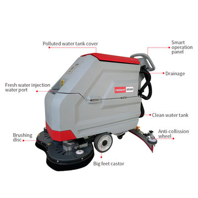 High Cleaning Capacity Hand Push Double Brush Wash Floor Machine Equipment